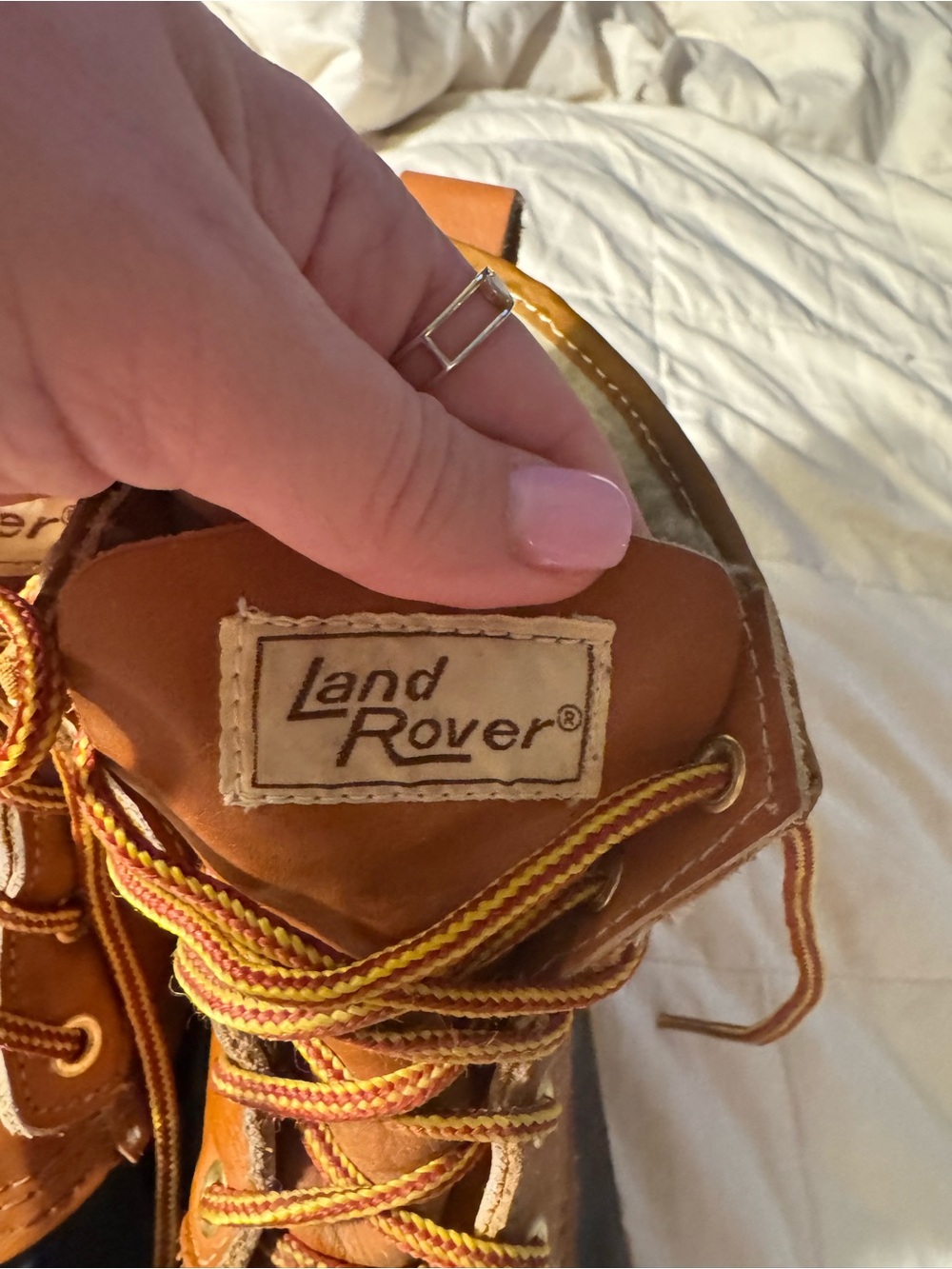 Vintage Land Rover Leather Duck Boots Size 9 Fleece Lined - Picture 4 of 13